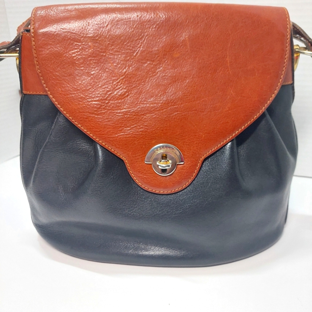 Bettina Vintage Camel Brown Saddle Flap Handbag